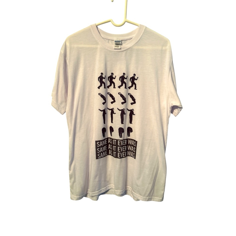 Talking Heads White Graphic Short Sleeve Tee with Black Print